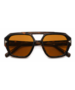 ARUBA unisex solbrille med brune glas og tortoise stel.