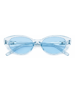 Transparent ice blue colorway med cool clean aesthetic.