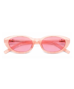 Dusty pink transparent frame med soft feminine summer energy.