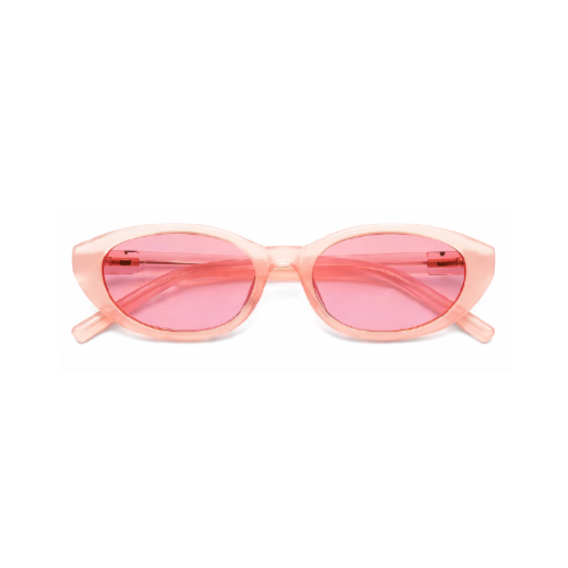Dusty pink transparent frame med soft feminine summer energy.