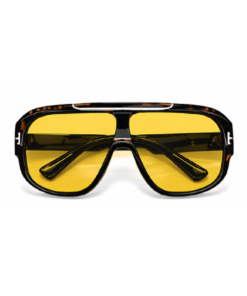 ISTANBUL oversized solbriller gul linse og tortoise stel